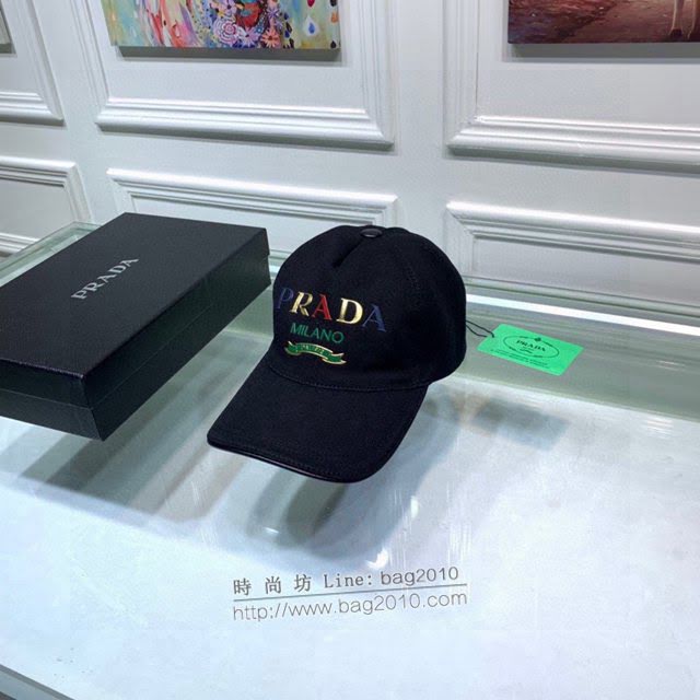 Prada男女同款帽子 普拉達字母刺繡鴨舌帽棒球帽  mm1733
